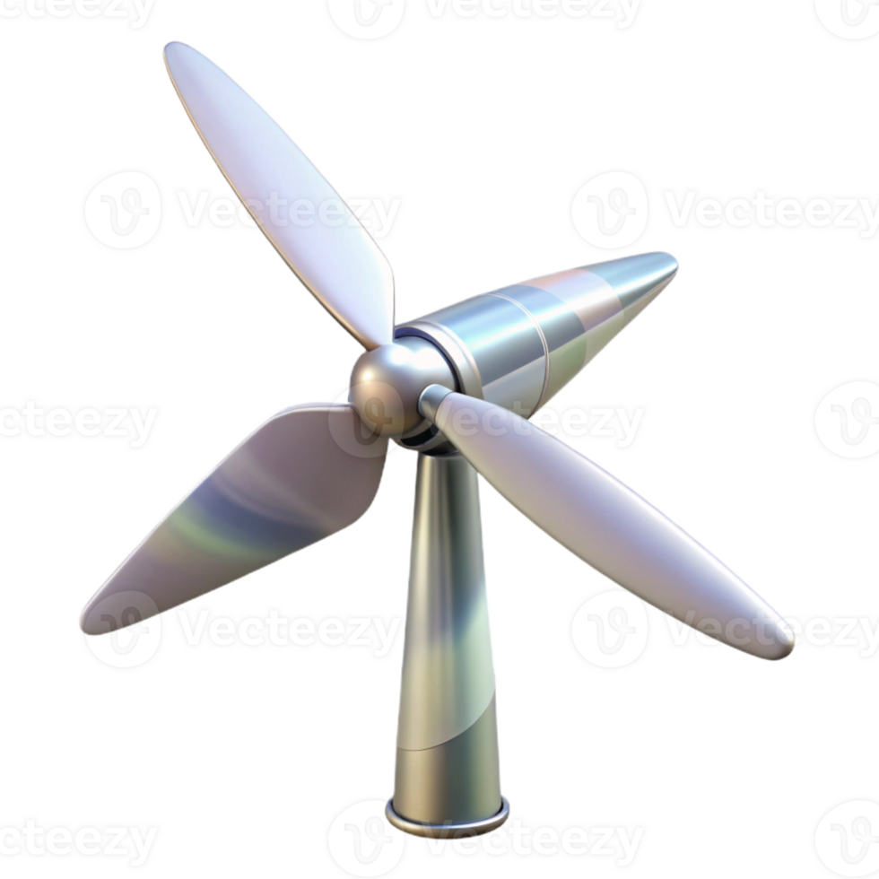 elegant minimalist Wind Turbine Blades Rotating Transparent Element high resolution png