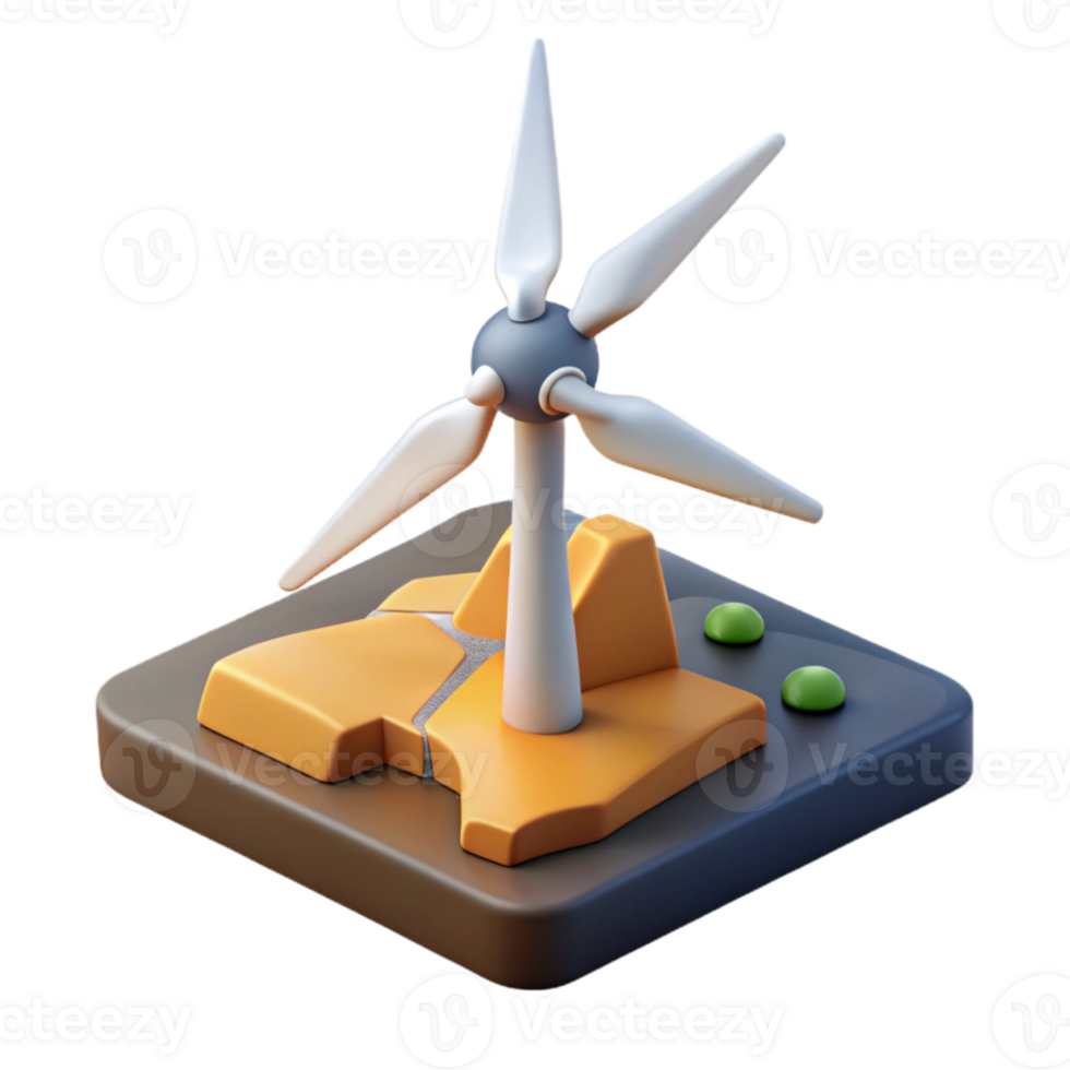 dramatic minimalist Wind Turbine Farm Aerial View Cutout Element authentic png