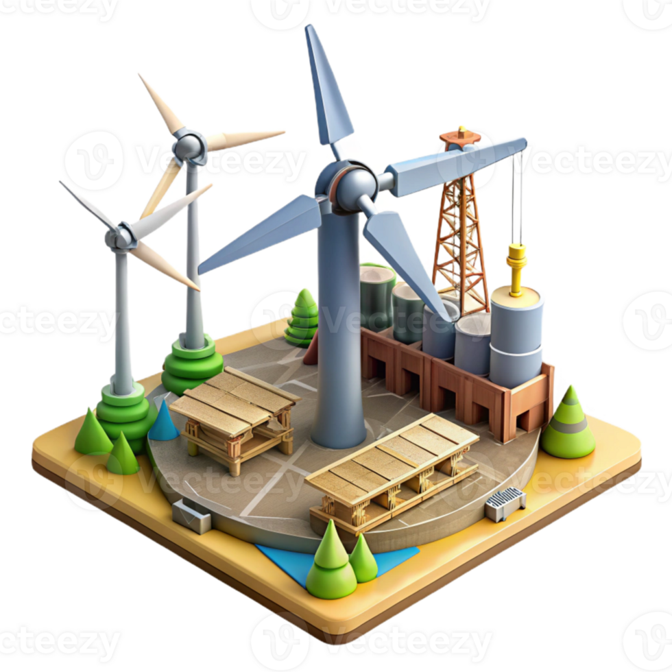stunning contemporary Wind Turbine Construction Site Isolated high resolution png