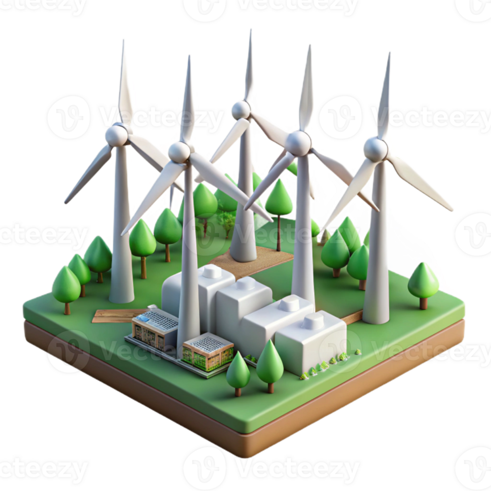 magnificent abstract Wind Turbine Farm Landscape View Transparent genuine png