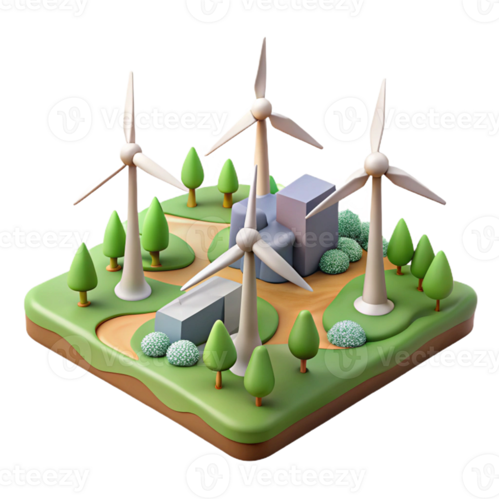 dramatic vintage Wind Turbine Farm Landscape View Transparent high resolution png