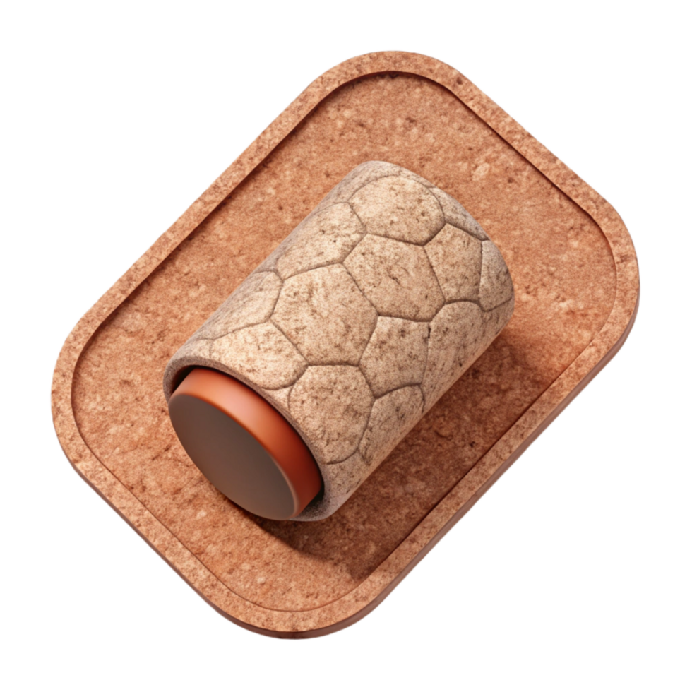 serene modern Wine Cork Bath Mat Textured Surface Isolated professional png