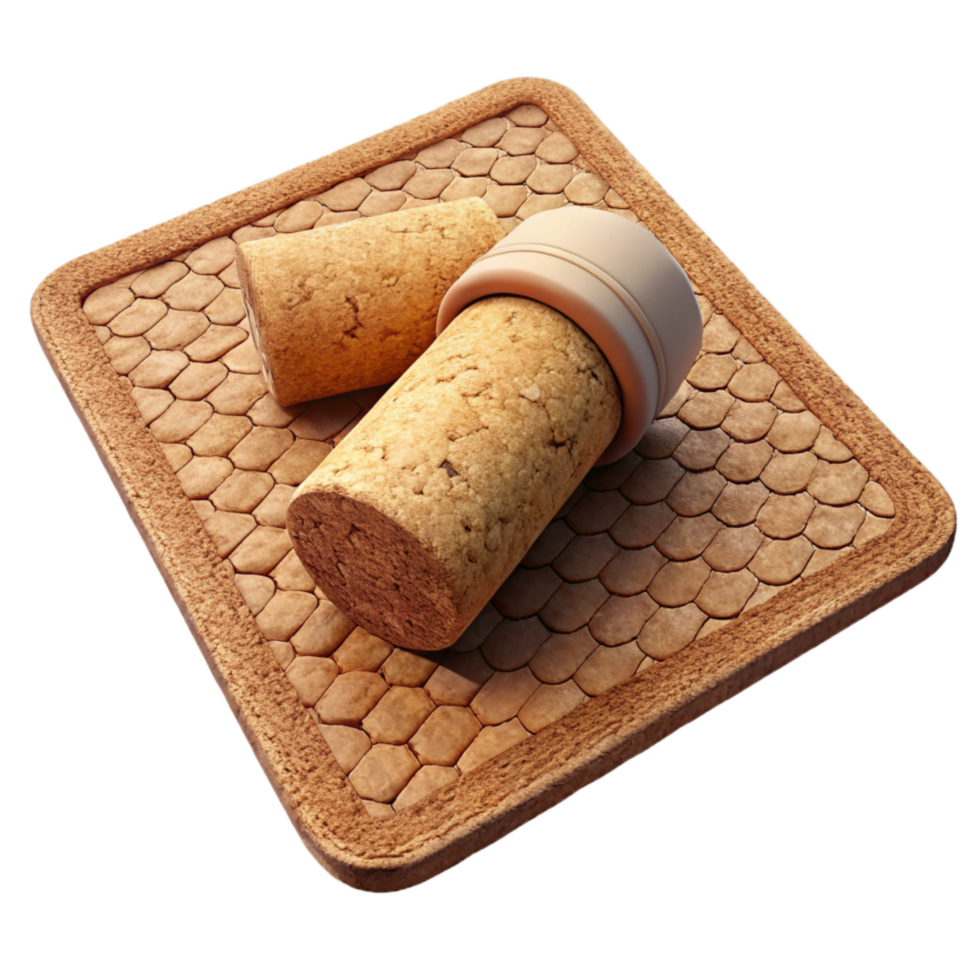 wonderful rustic Wine Cork Bath Mat Textured Surface Isolated png