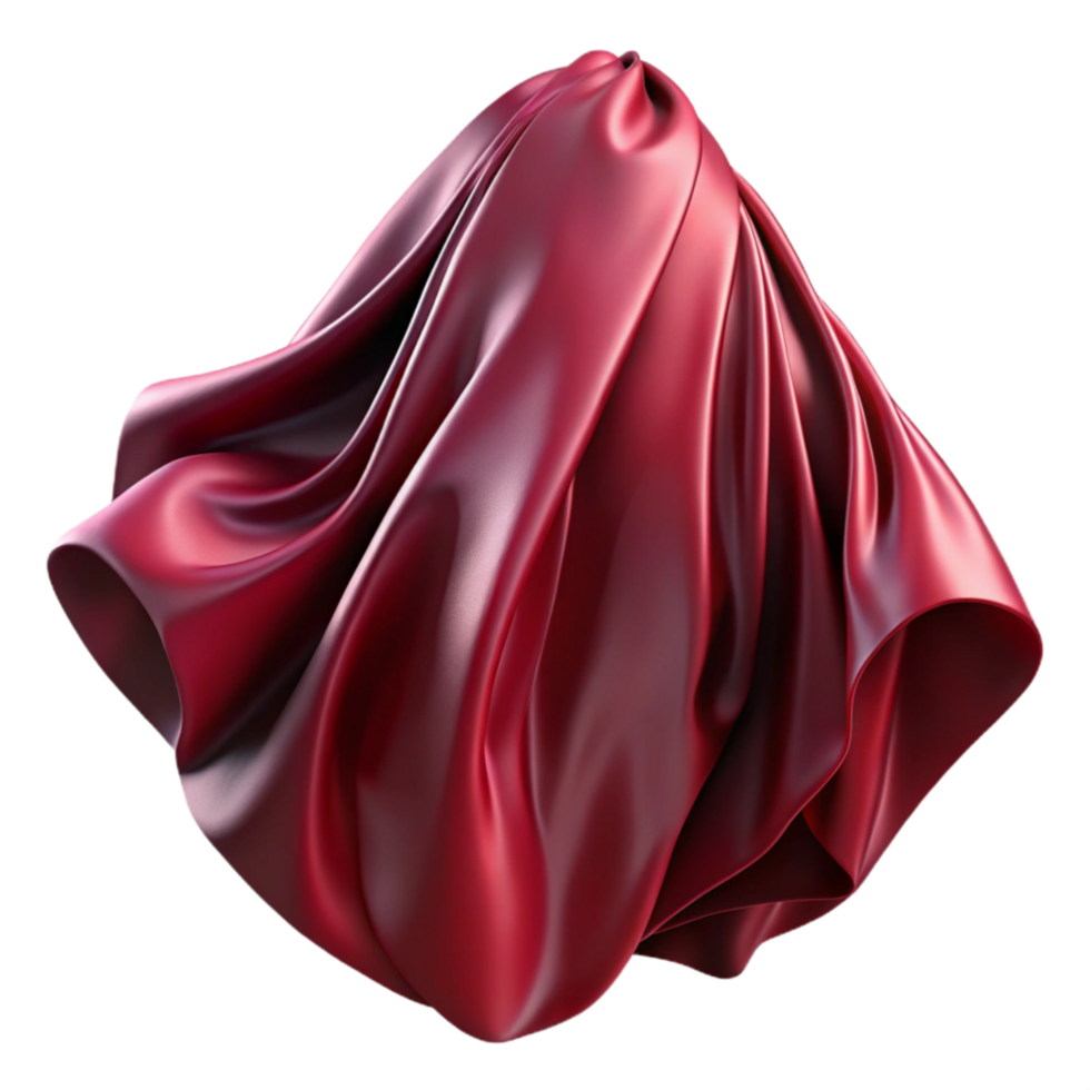 elegant abstract Wine Red Silk Chiffon Sheer Texture Isolated Cutout detailed png