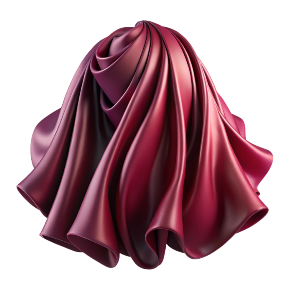 extraordinary artistic Wine Red Silk Chiffon Sheer Texture Isolated Cutout detailed png