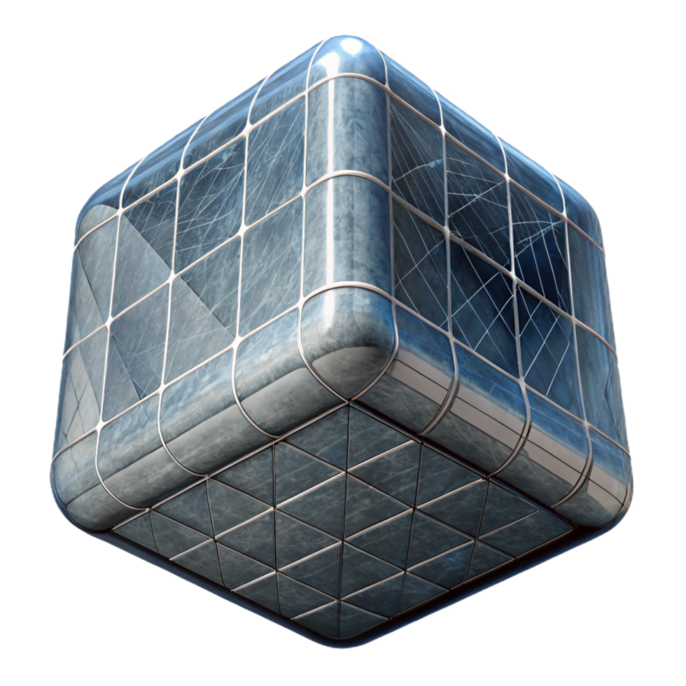 beautiful minimalist Wireframe Cube Rotating Slowly Transparent Background high resolution png
