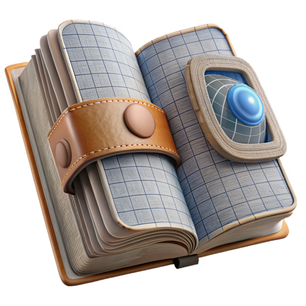 wonderful vintage Wireframe Vr Book Cutout with White Pages genuine png