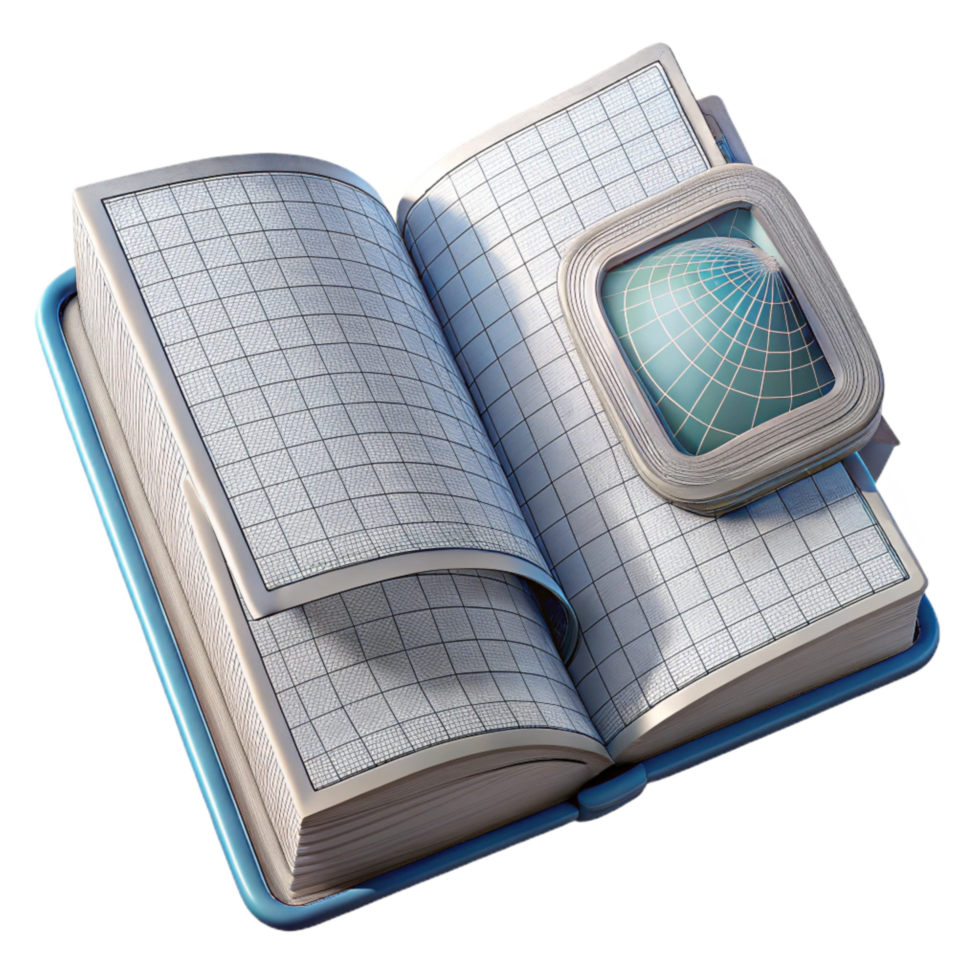 magnificent abstract Wireframe Vr Book Cutout with White Pages high resolution png