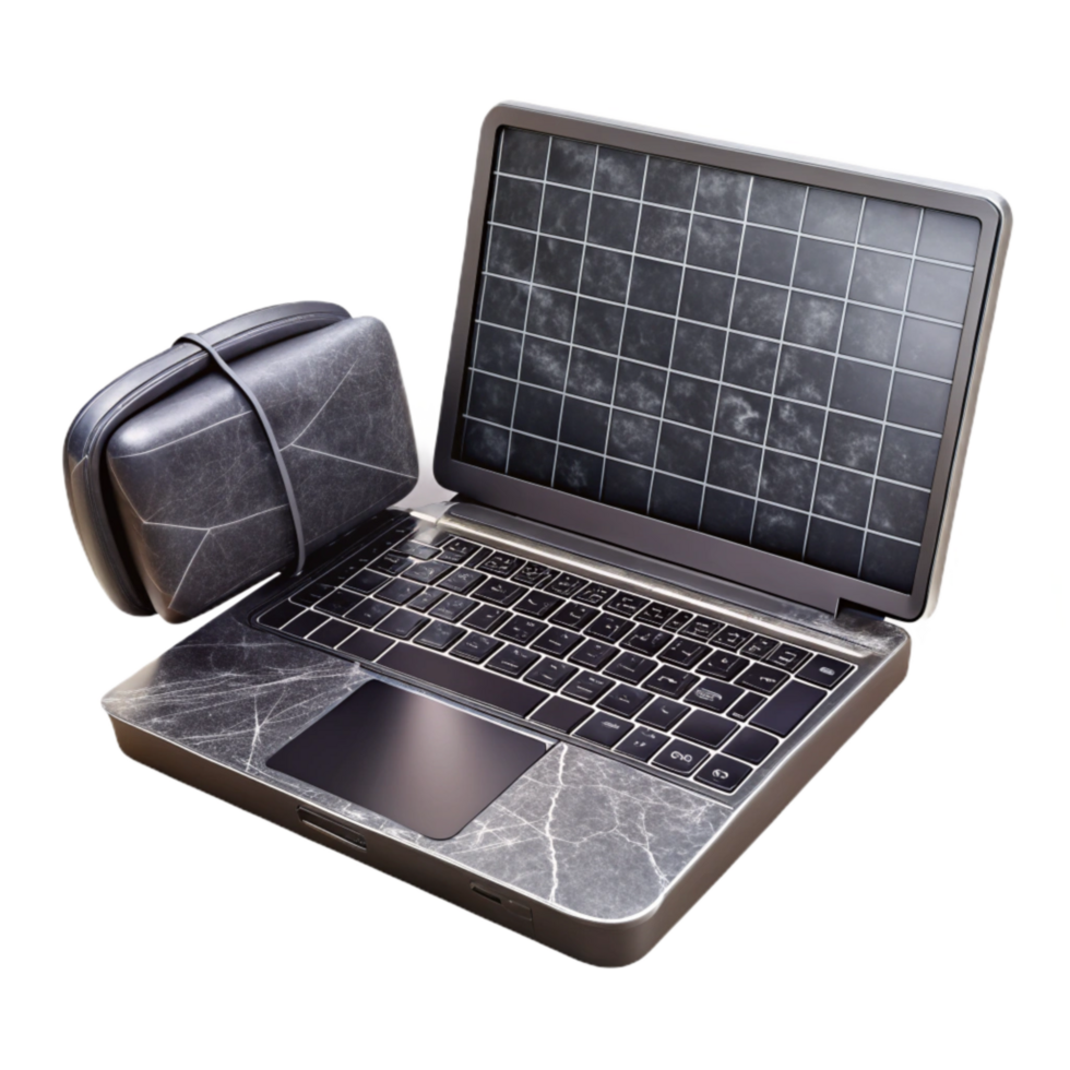 magnificent traditional Wireframe Vr Laptop Cutout with Black Keyboard authentic png
