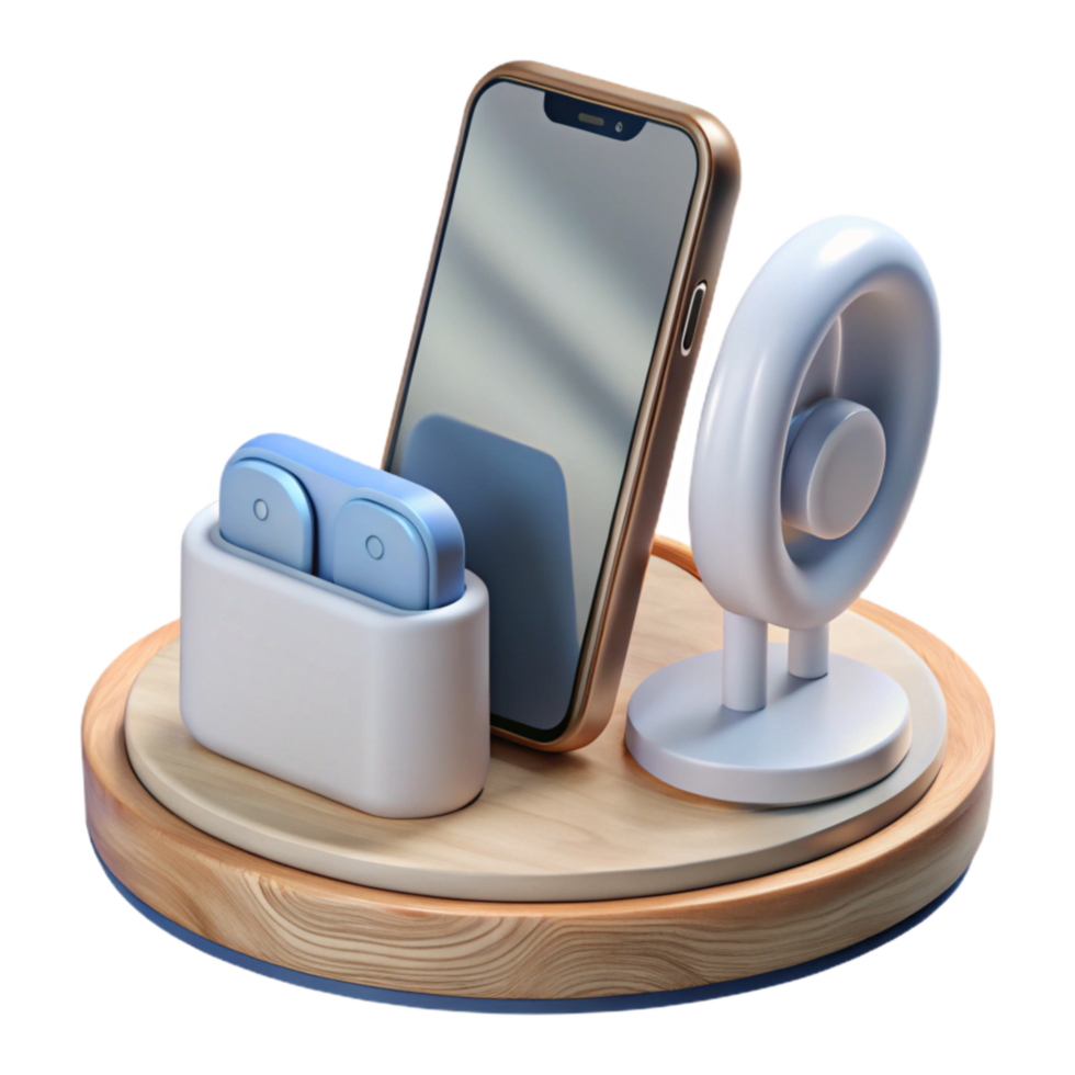 extraordinary minimalist Wireless Charging Station Multiple Devices Transparent Background authentic png