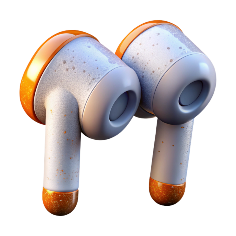wonderful rustic Wireless Earbuds Icon White Outline Transparent Background high quality png