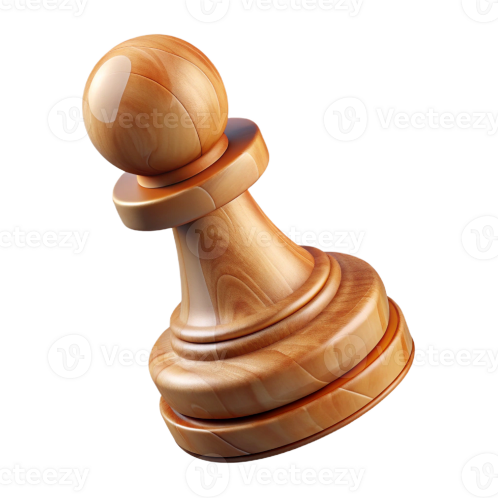 extraordinary minimalist Wooden Chess Pawn Moving Forward Transparent Background original png