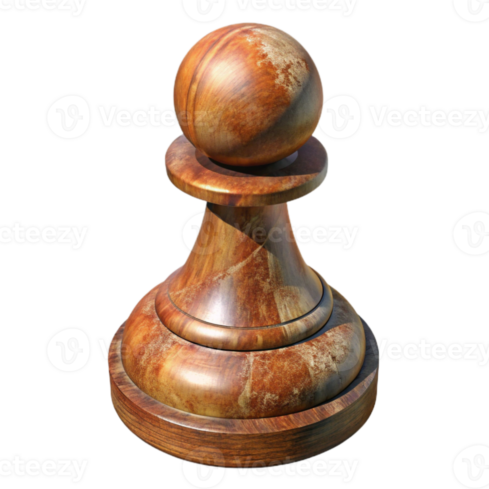 beautiful abstract Wooden Chess Pawn Moving Forward Transparent Background exclusive png
