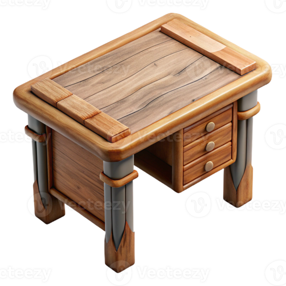 extraordinary rustic Wooden Desk Top View Cutout Element exclusive png