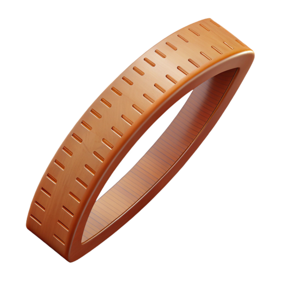 impressive artistic Wooden Ruler Bending Upwards Isolated high quality png
