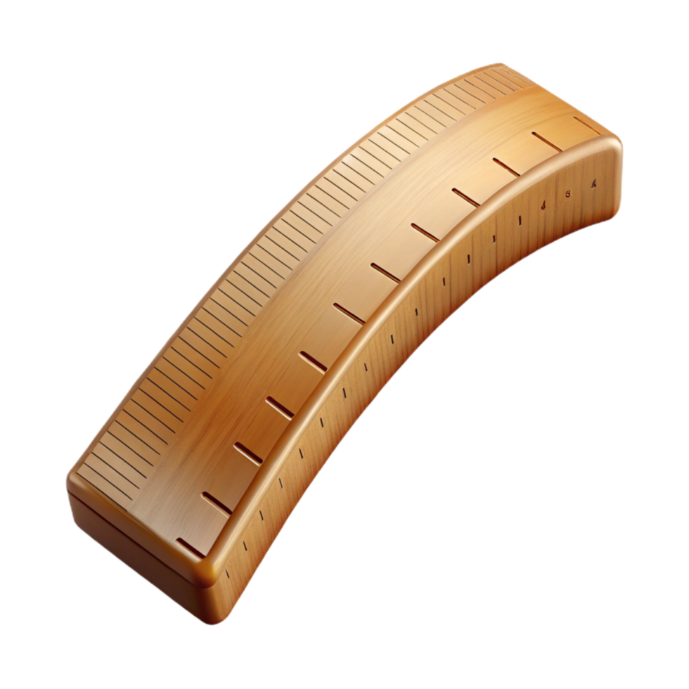 magnificent abstract Wooden Ruler Bending Upwards Isolated premium png