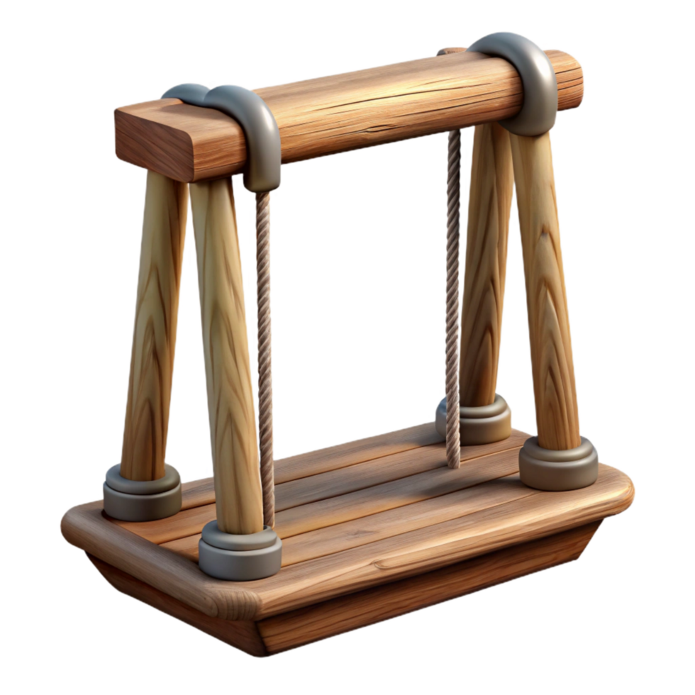 dramatic rustic Wooden Swing Hanging Empty Isolated Element exclusive png