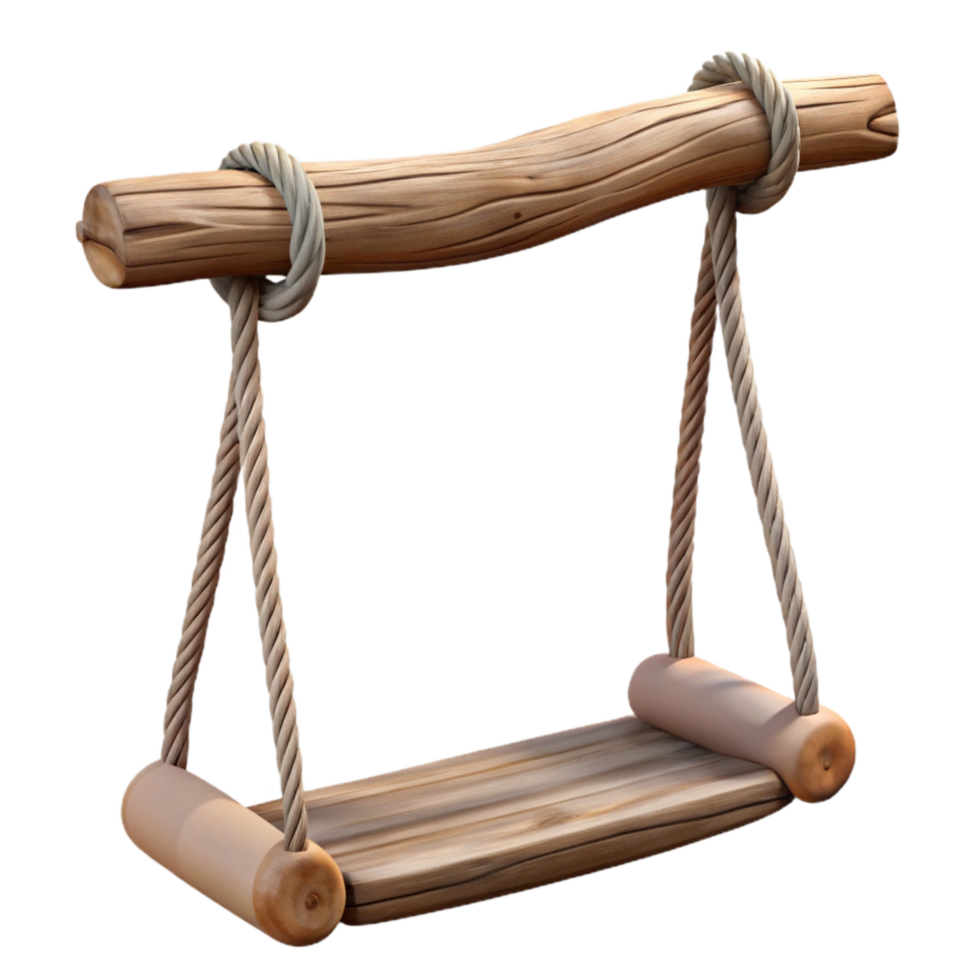 stunning contemporary Wooden Swing Hanging From Tree Branch Transparent professional png