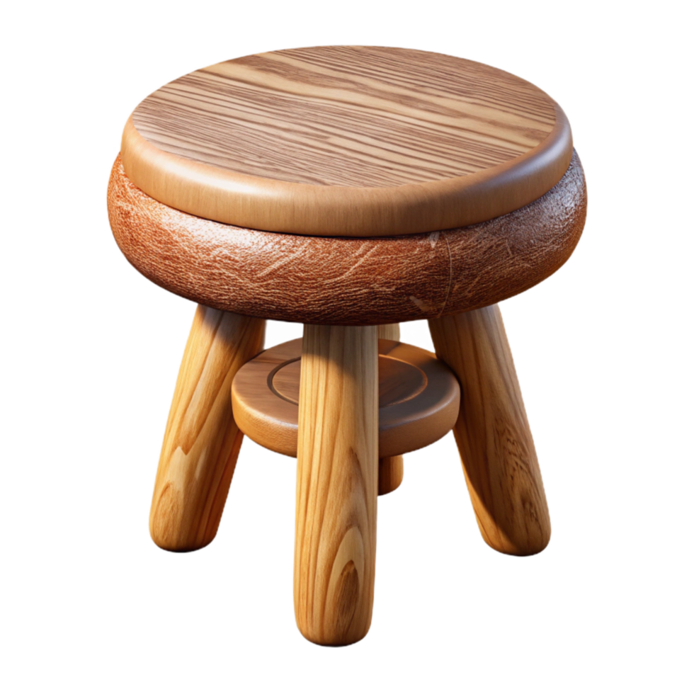 beautiful classic Wooden Stool Side View Isolated high quality png