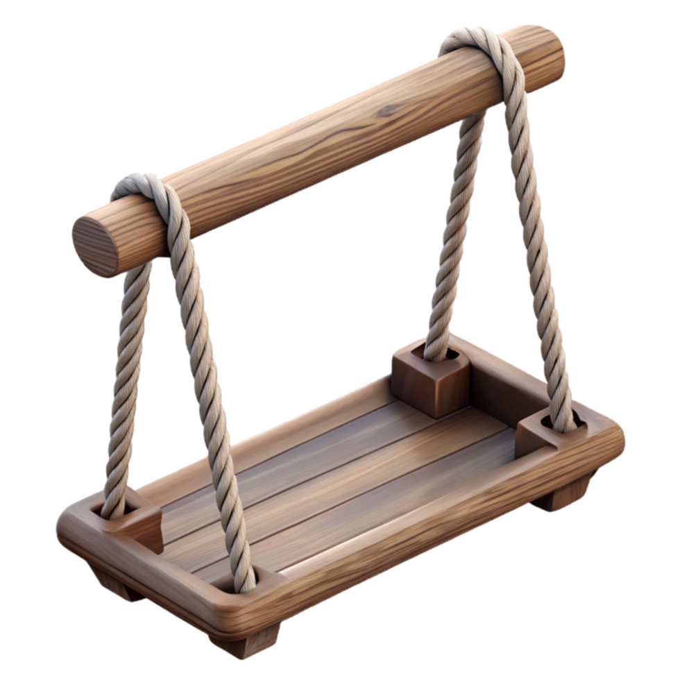 impressive modern Wooden Swing Hanging Empty Isolated Element original png