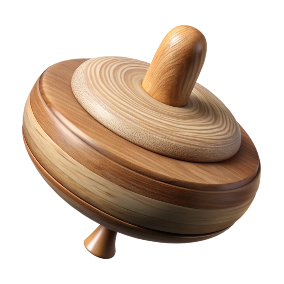 impressive modern Wooden Toy Top Spinning Vertically Cutout detailed png