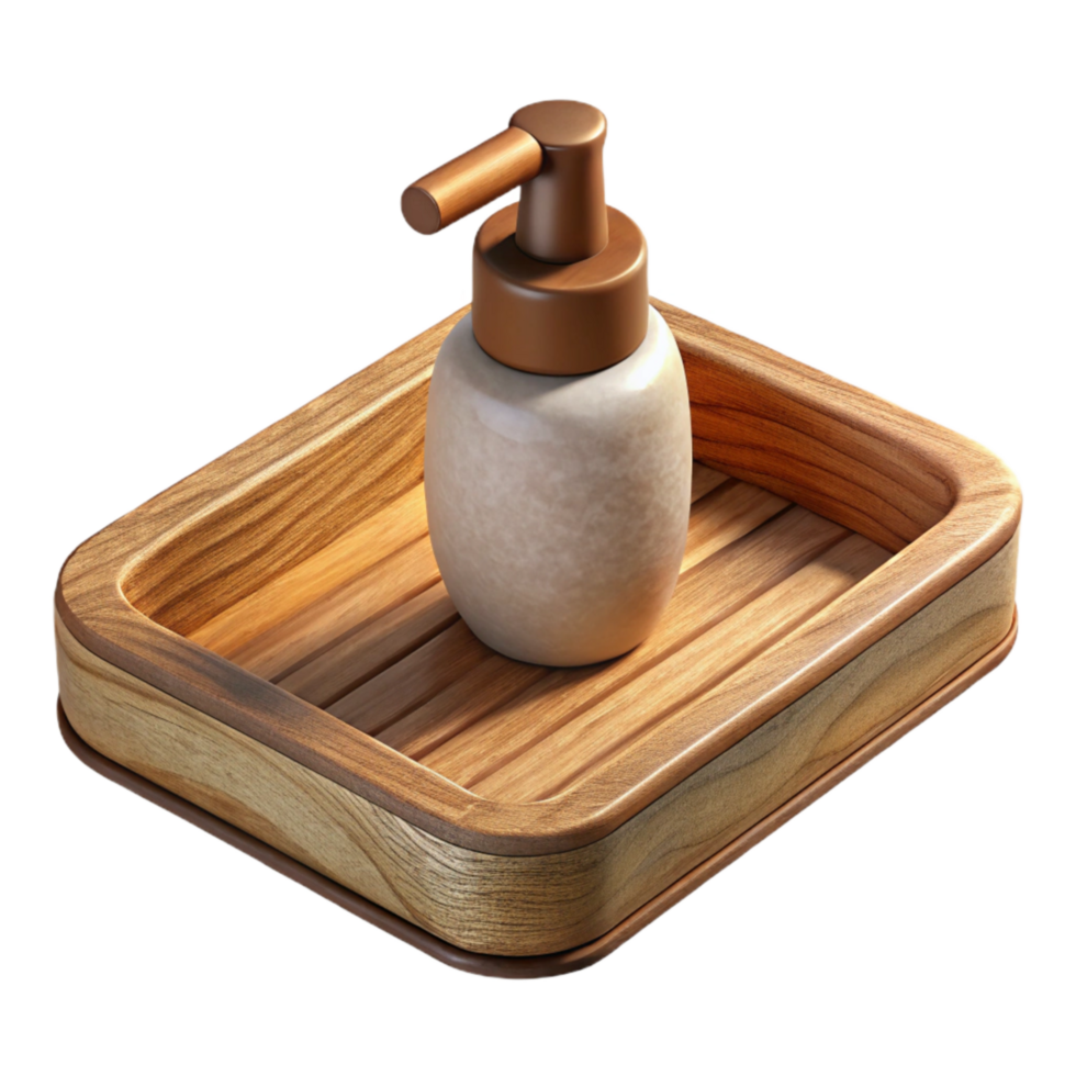 extraordinary rustic Wooden Tray with Soap Dispenser Cutout exclusive png
