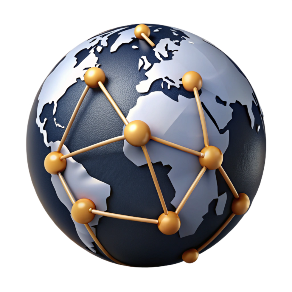 stunning vintage World Map Network Nodes Cutout Dark Theme exclusive png