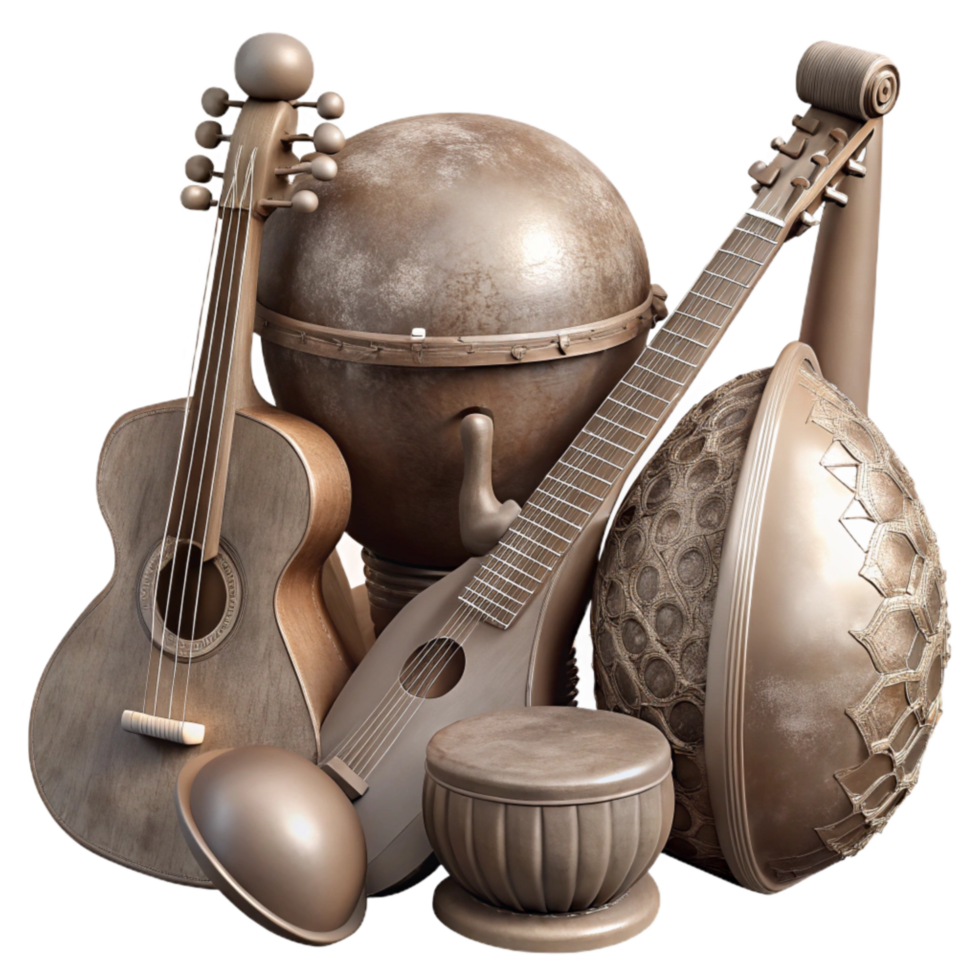 extraordinary artistic World Music Instruments Silhouette Transparent Background png