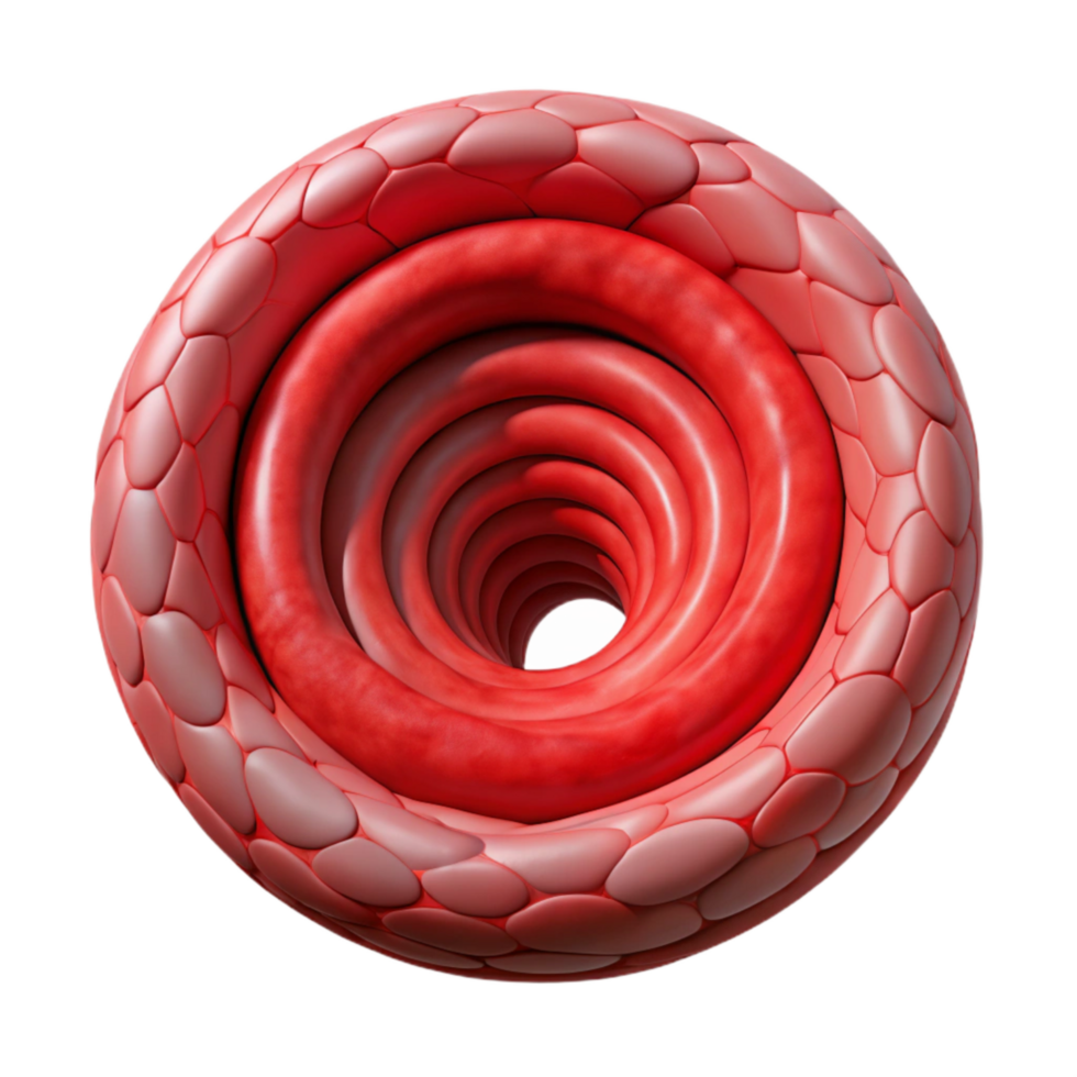 beautiful minimalist Wormhole Entrance Spiral Shape Red Isolated detailed png