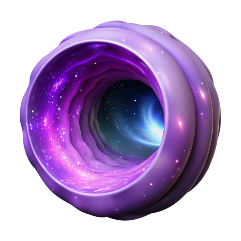magnificent abstract Wormhole Tunnel Purple Nebula Transparent Background premium png