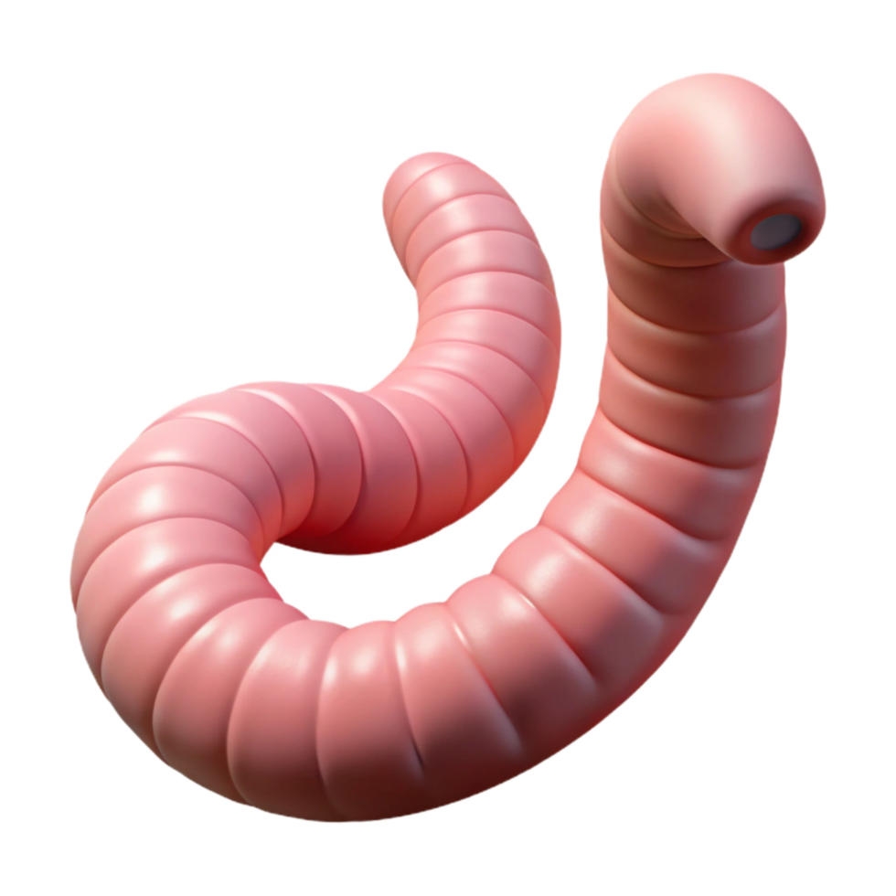 serene classic Worms Earthworms Pink Isolated on Transparent Background premium png