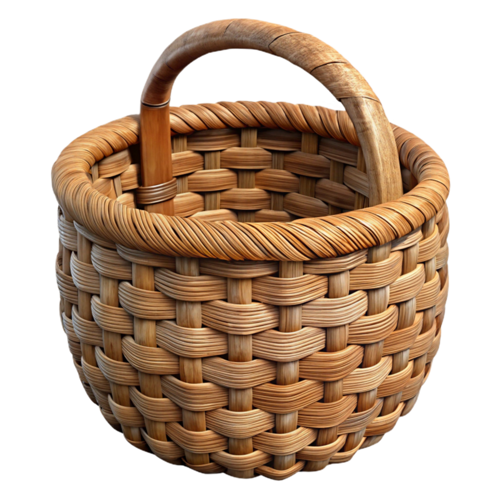 vibrant classic Woven Basket Large Size Isolated Element genuine png