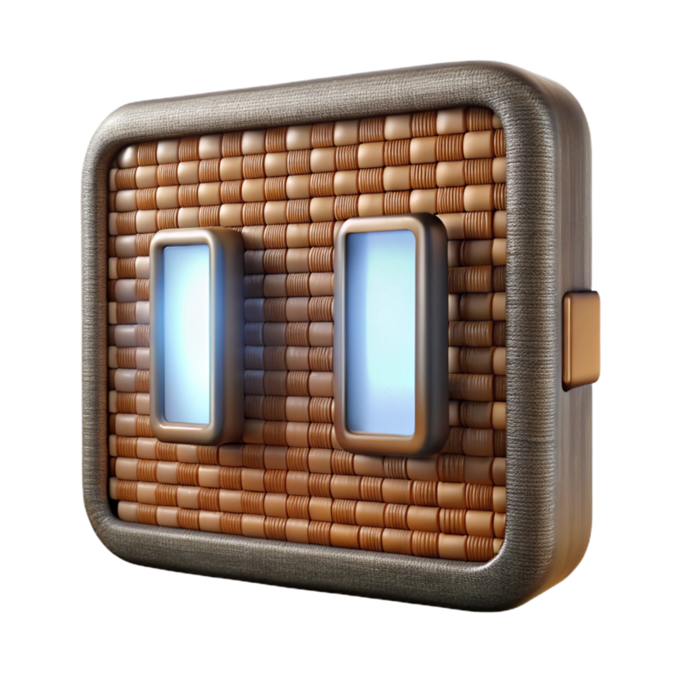 serene vintage Woven Led Display Isolated Element original png