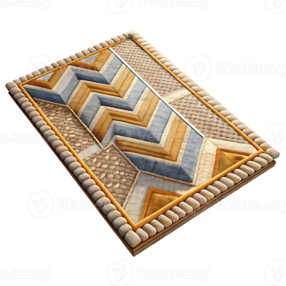extraordinary abstract Woven Rug Geometric Pattern Isolated on Transparent Background detailed png