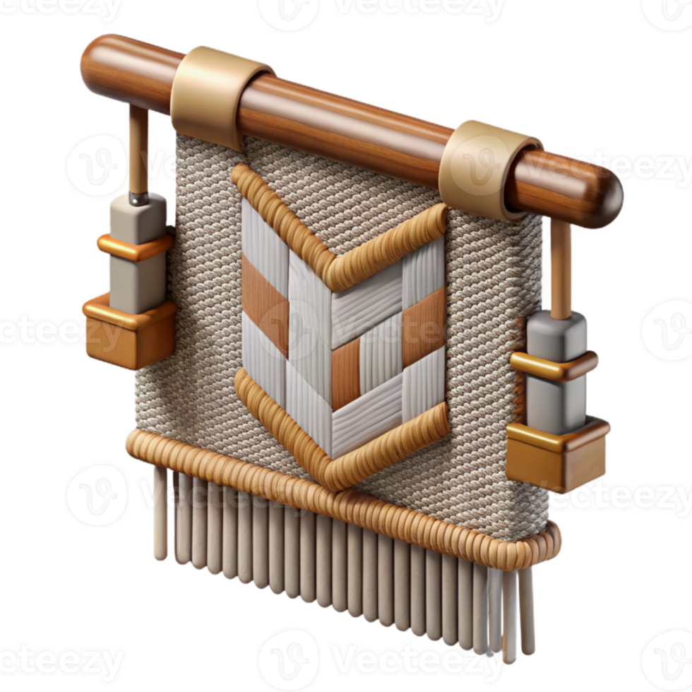 vibrant creative Woven Tapestry Geometric Design Isolated on Transparent Background original png