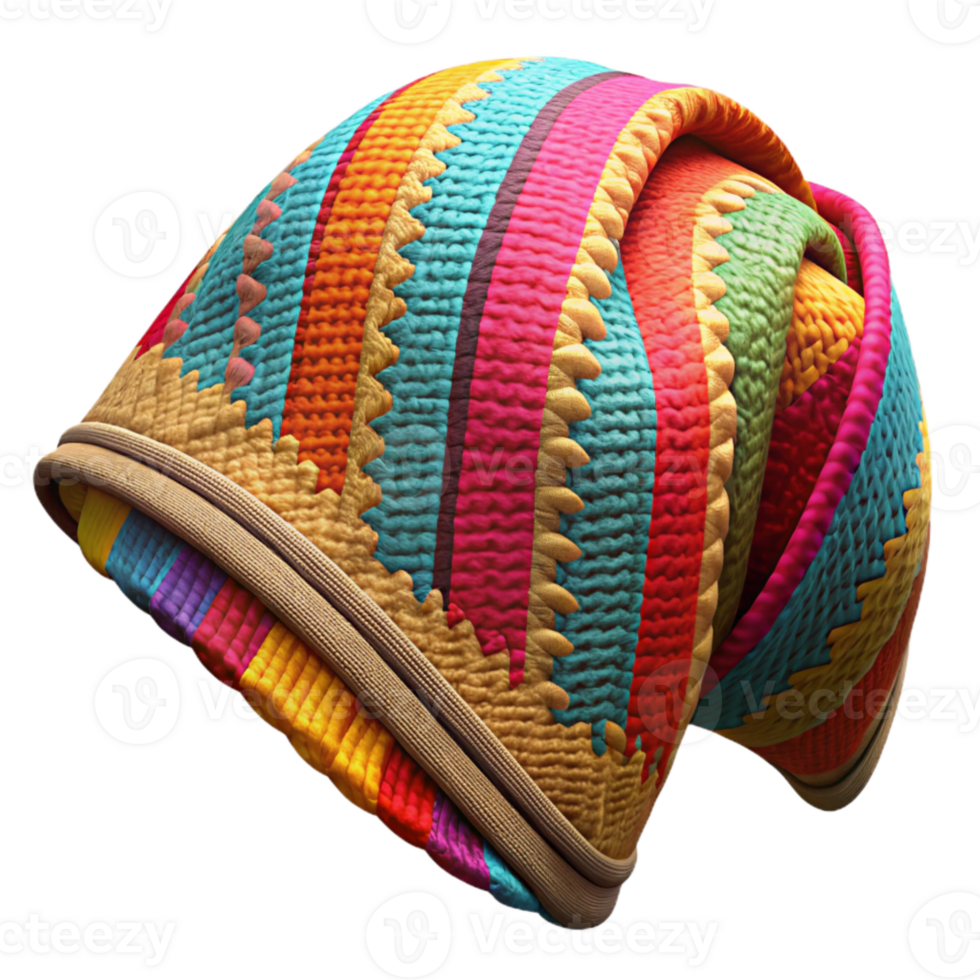 vibrant traditional Woven Textile with Bright Colors Detailed Pattern Isolated genuine png