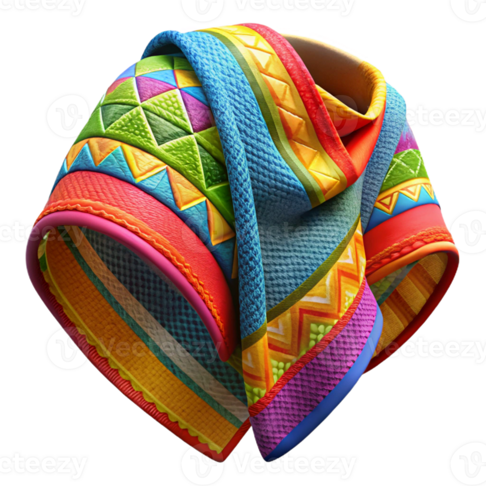 stunning contemporary Woven Textile with Bright Colors Detailed Pattern Isolated genuine png