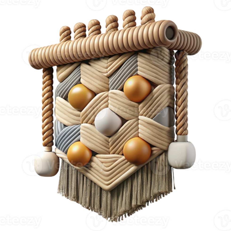 extraordinary vintage Woven Wall Hanging Abstract Design Isolated Element genuine png