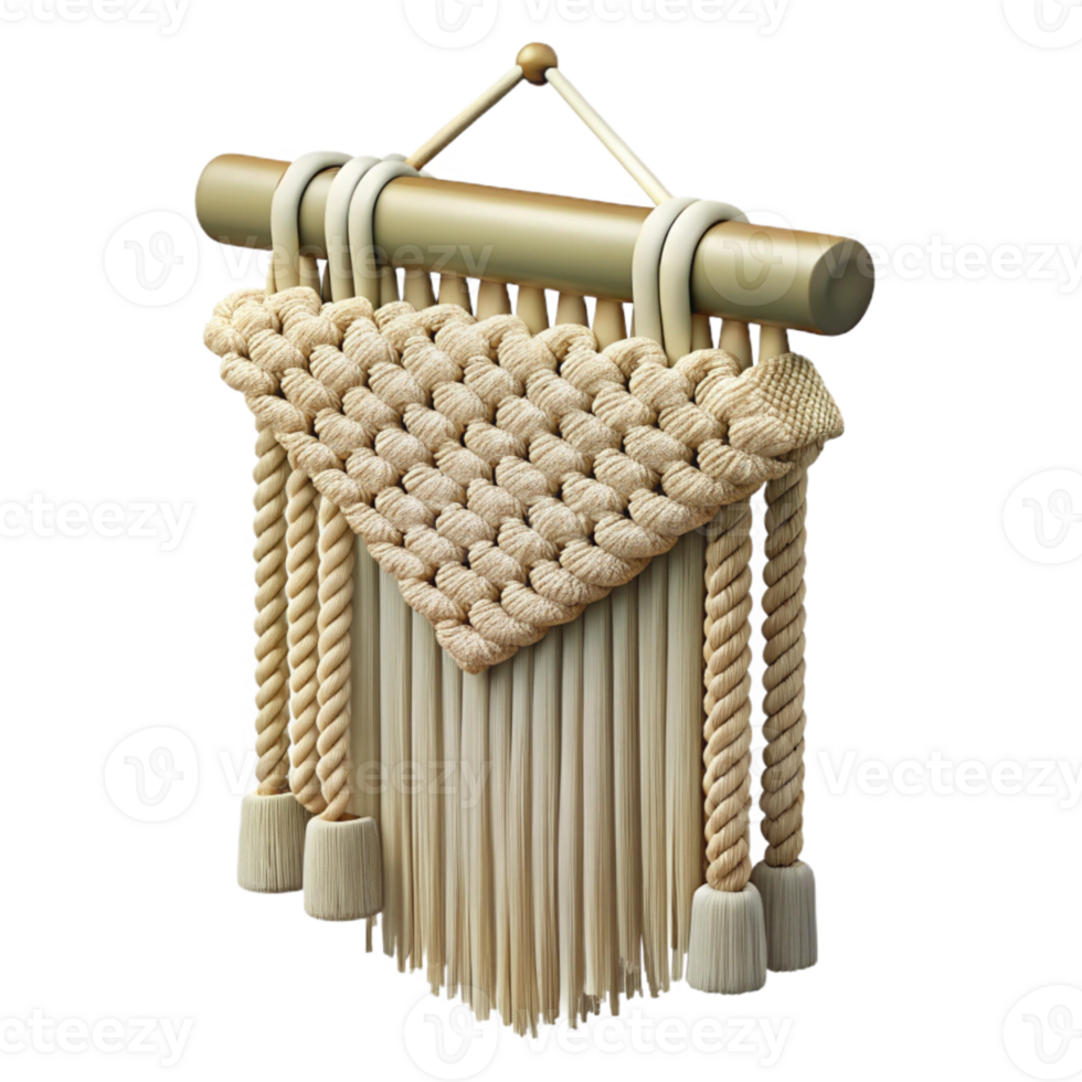extraordinary vintage Woven Wall Hanging Macrame Design Isolated on Transparent Background original png