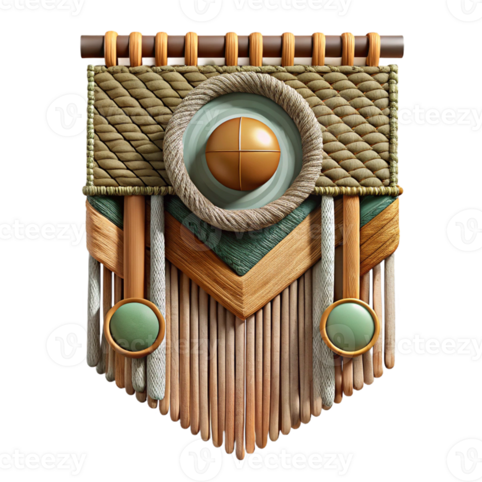 stunning traditional Woven Wall Hanging Abstract Design Isolated Element detailed png