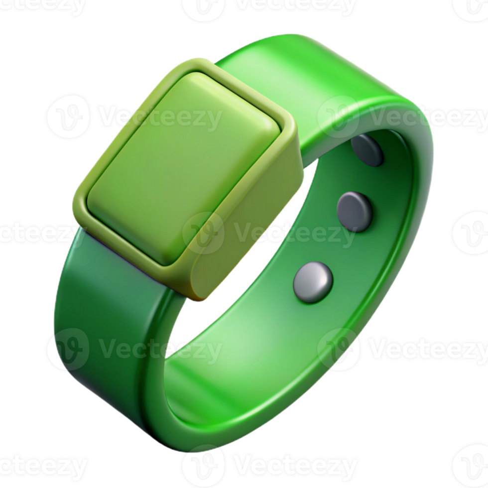 beautiful rustic Wristband Activity Tracker Green Isolated Transparent Background genuine png