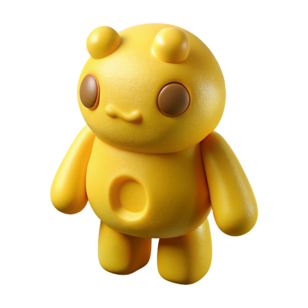 magnificent artistic Yellow 3d Printed Toy Transparent Background premium png