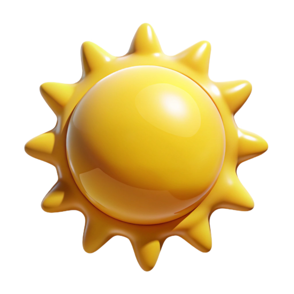 magnificent minimalist Yellow Sun Icon Isolated on Transparent Background high resolution png
