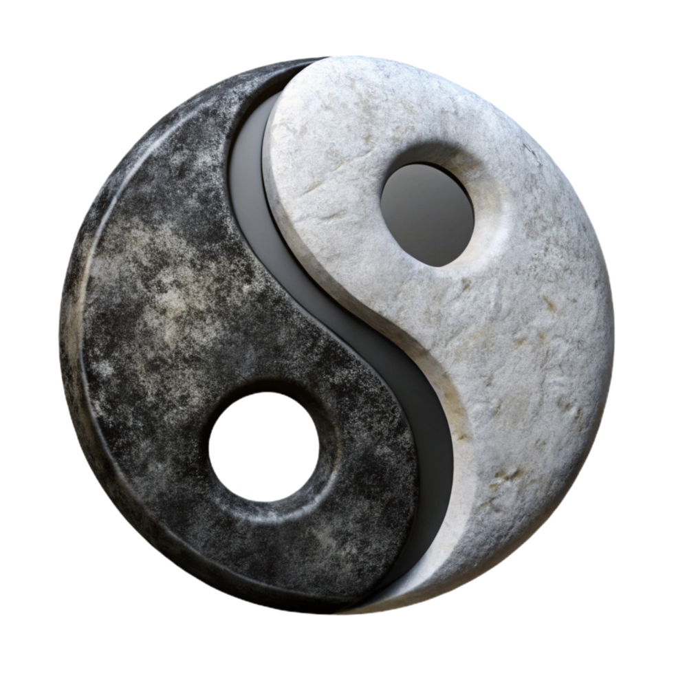 magnificent minimalist Yin Yang Symbol Cutout with Black and White high resolution png