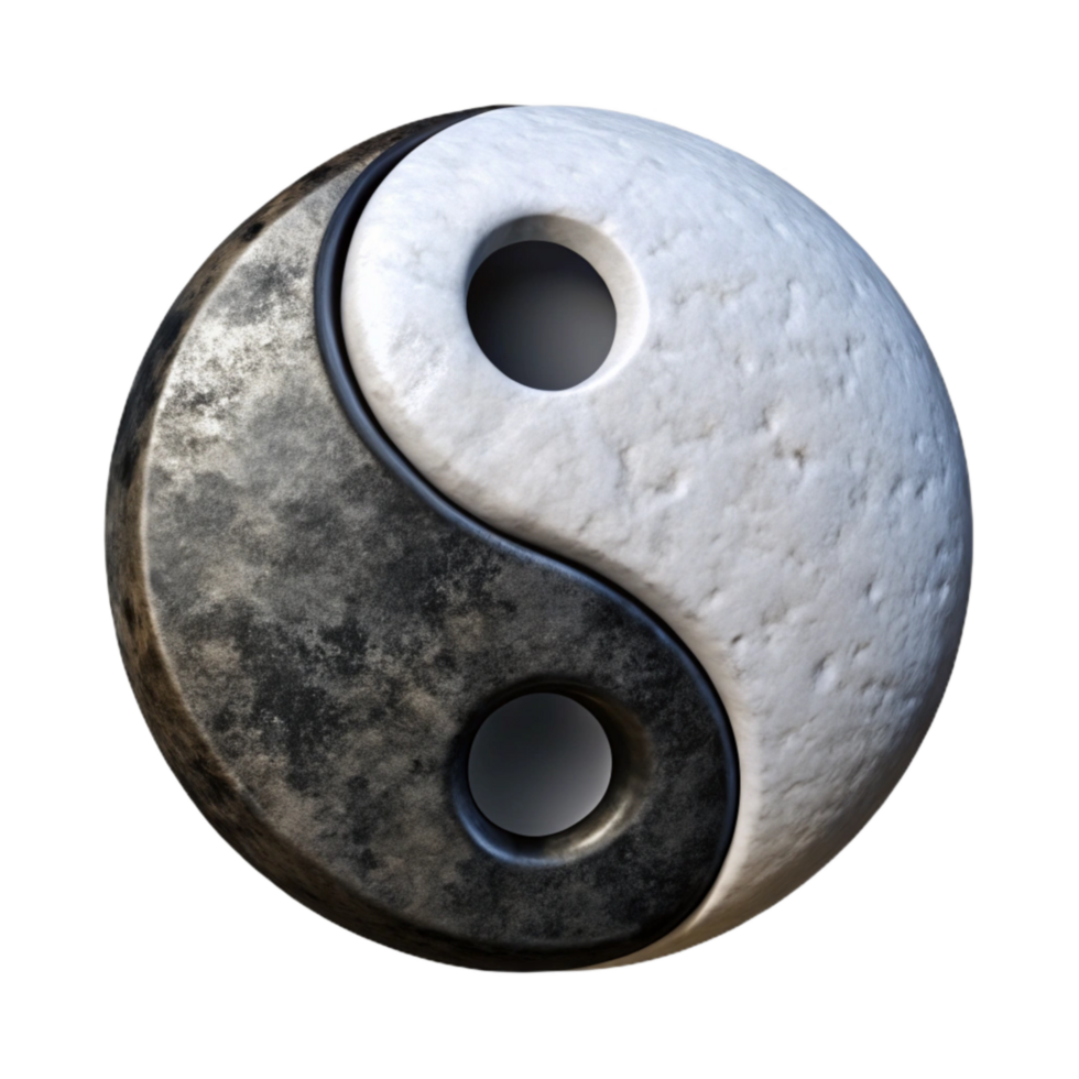 serene abstract Yin Yang Symbol Cutout with Black and White genuine png