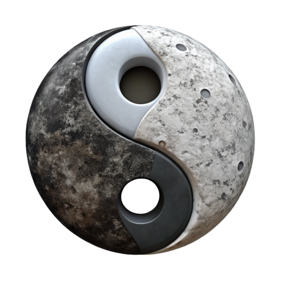 extraordinary rustic Yin Yang Symbol Cutout with Black and White genuine png