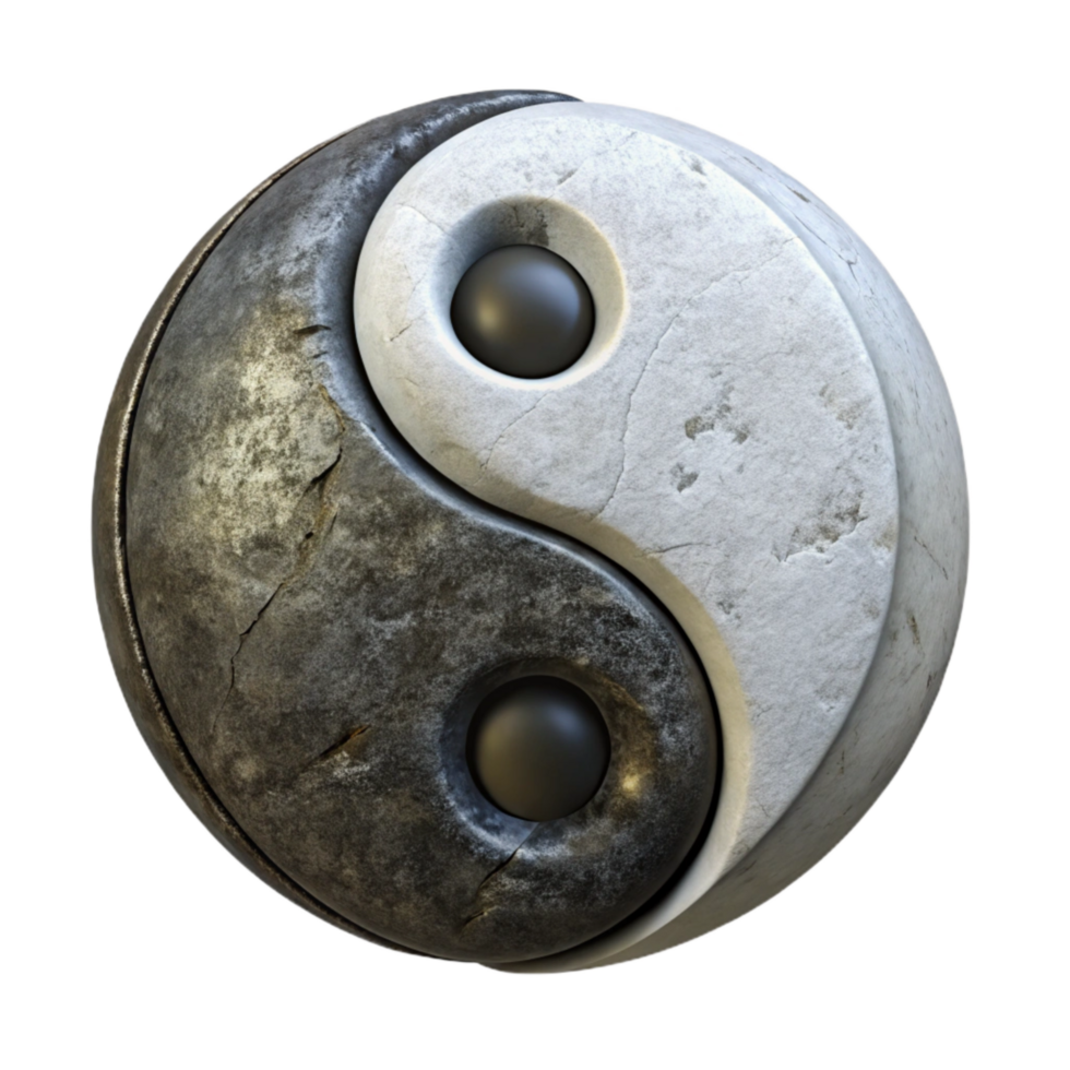 magnificent vintage Yin Yang Symbol Cutout with Black and White premium png