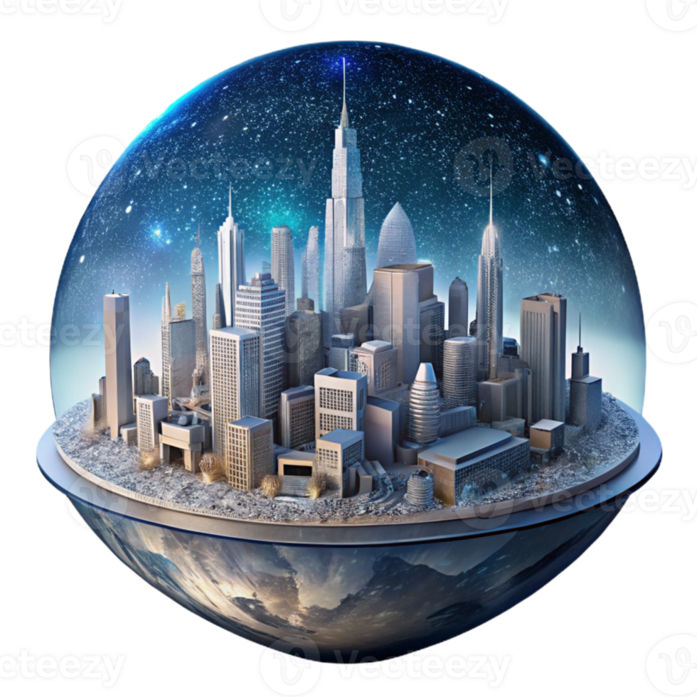 serene rustic Parallel Universe City Skyline Night View Transparent high resolution png