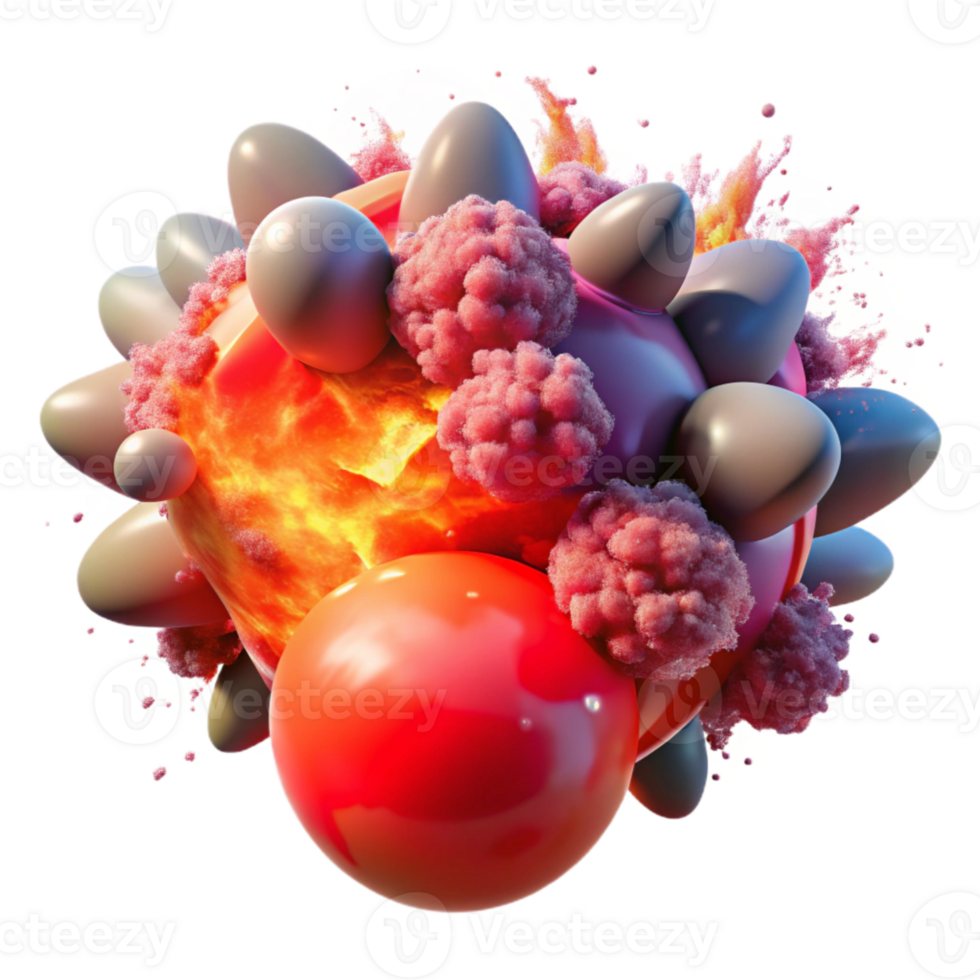 dramatic artistic Parallel Universe Collision Exploding Colors Red Transparent Background genuine png