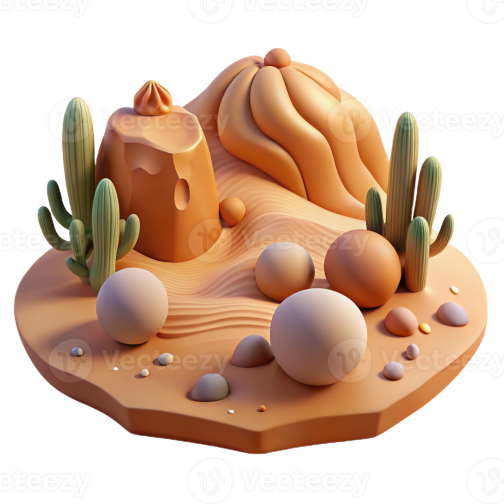 wonderful creative Parallel Universe Desert Landscape Isolated high quality png
